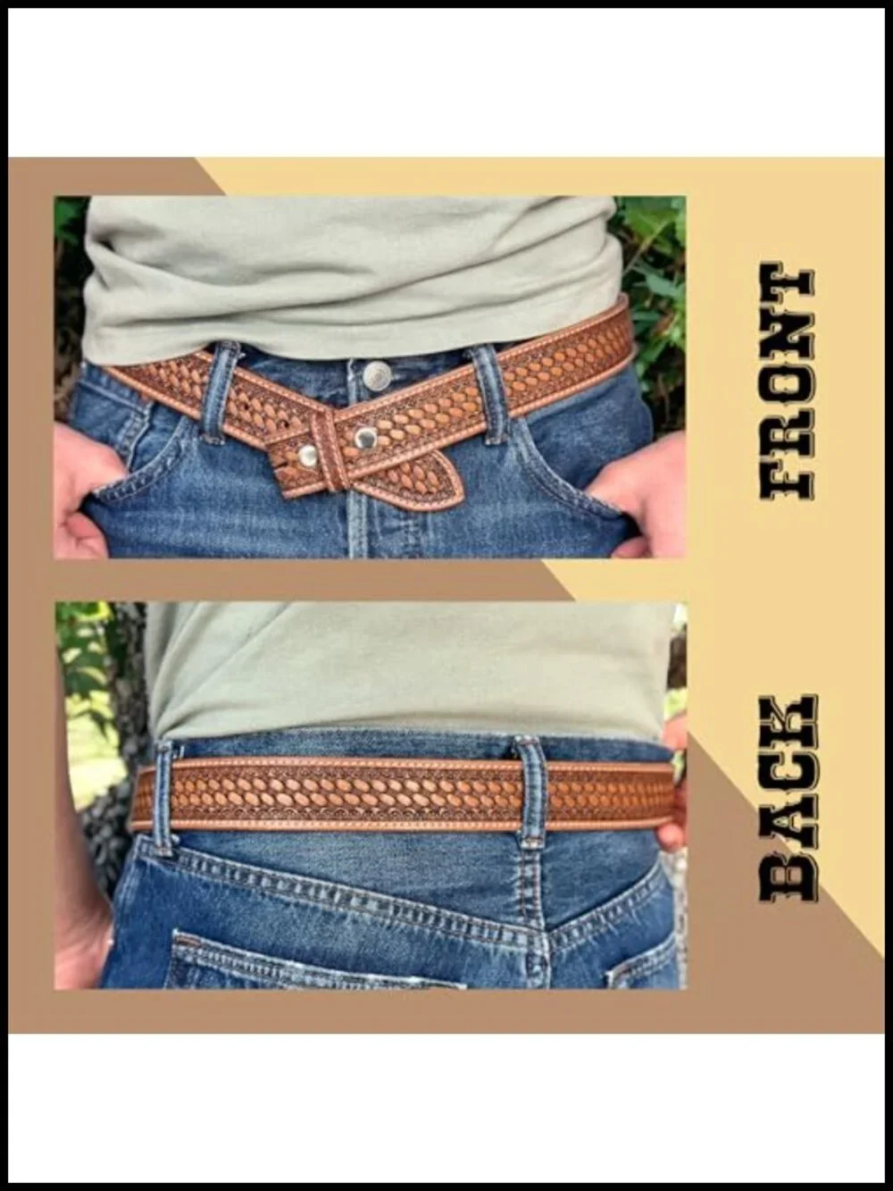 Handmade Western Leather Belt Strap 1.5